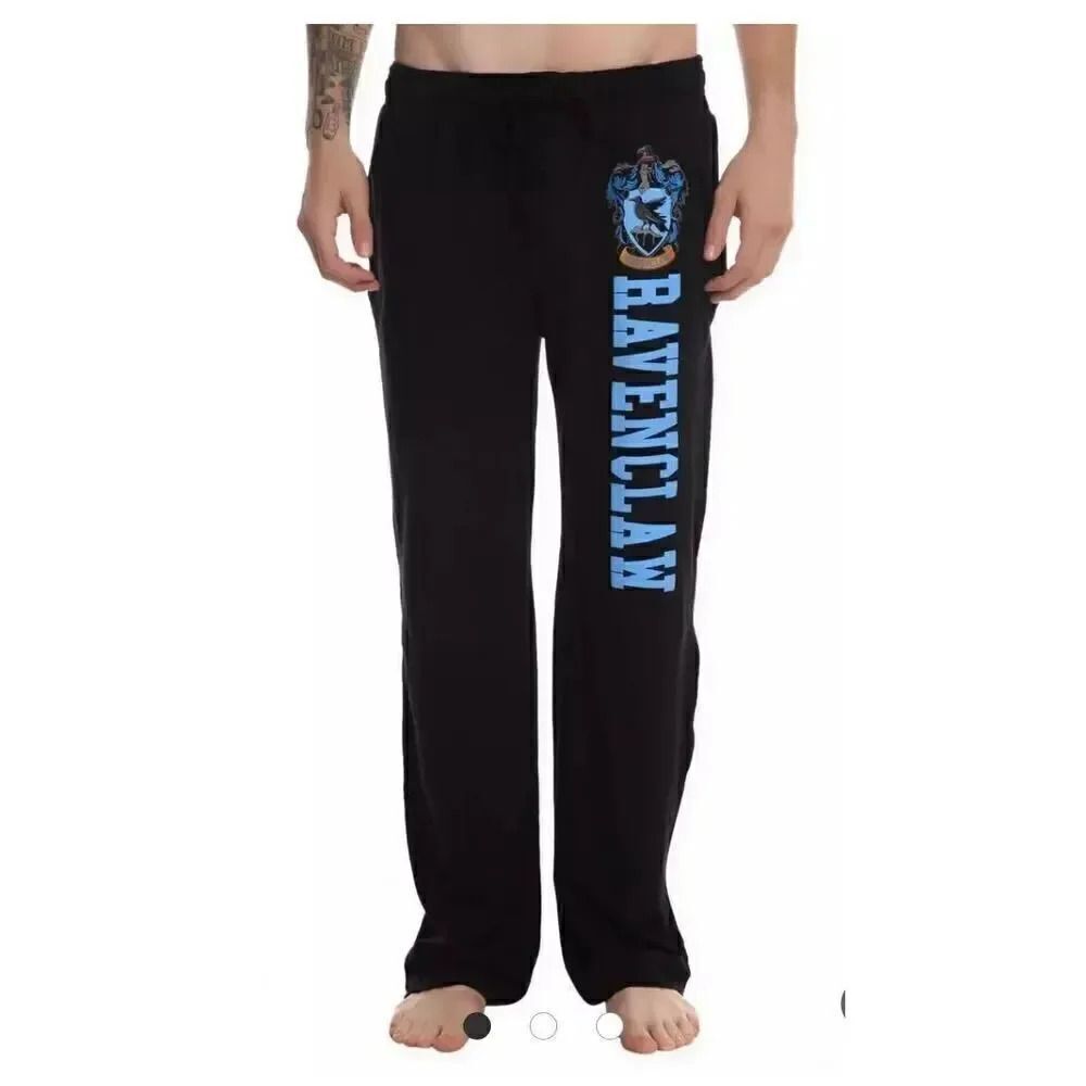 Harry Potter Ravenclaw Pajama Black Pants Elastic Drawstring Wide Leg XL #2200